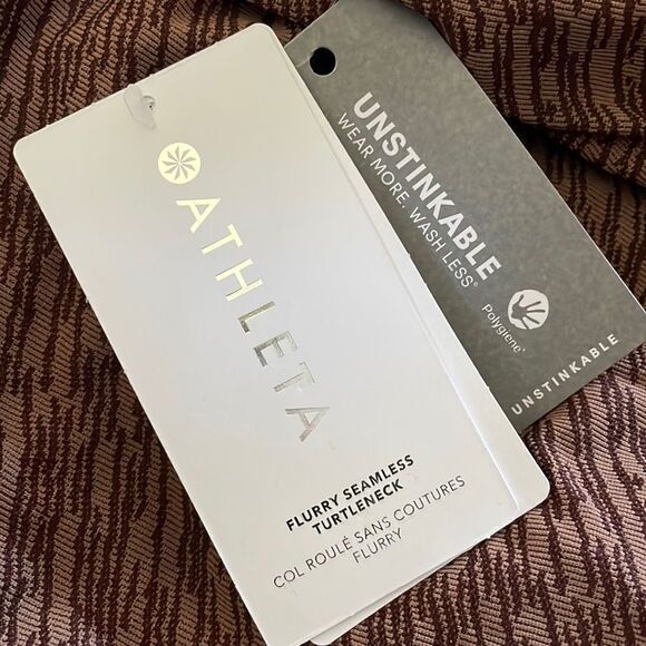 ATHLETA Flurry Seamless Turtleneck, Wren Rustic Beige, Size Small - Picture 5 of 10